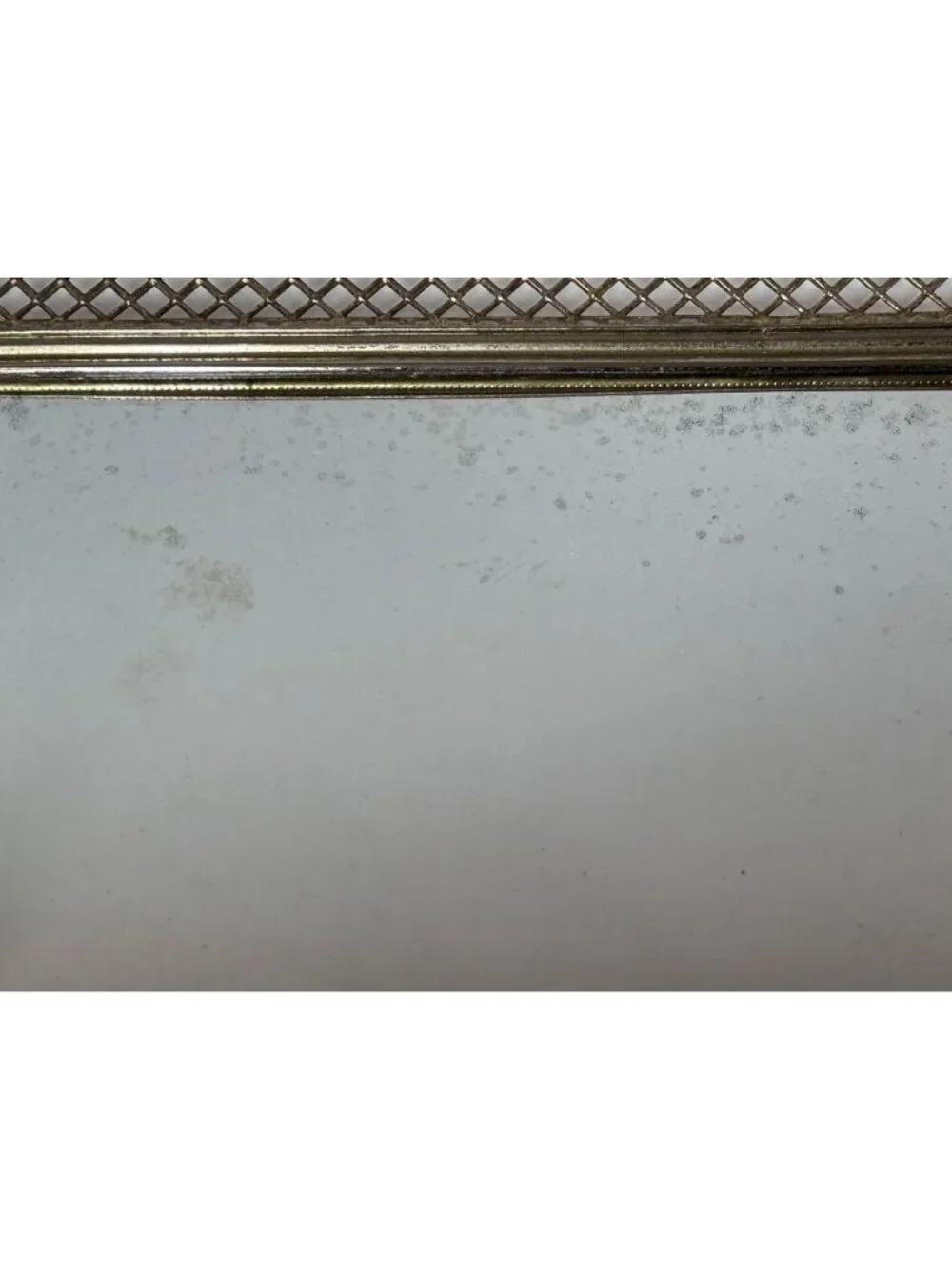 Vintage Gold Filigree Vanity Tray Mirror Rectangular 14